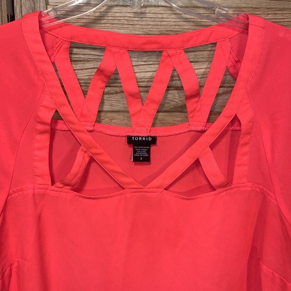 Torrid Neon Orange Size 2 Blouse Blouse - Picture 2 of 6